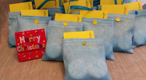 Crushed Blue Organza Bags
