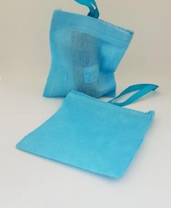 Crushed Blue Fabric Bag