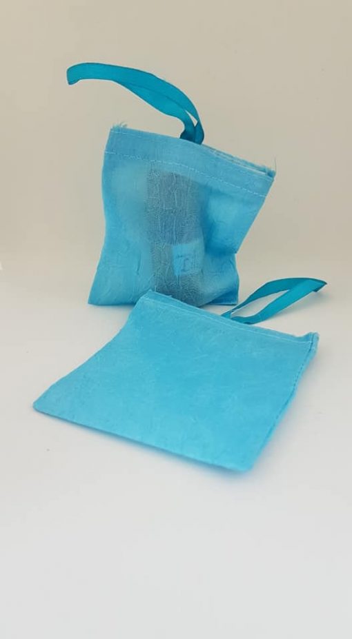 Crushed Blue Fabric Bag